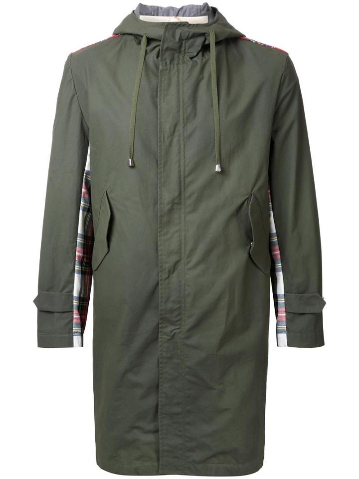 Clothsurgeon Tartan Panel Parka, Men's, Size: Medium, Green, Cotton