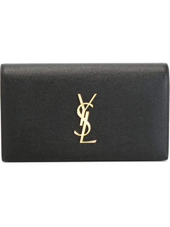 Saint Laurent 'monogram' Clutch, Women's, Black, Calf Leather/leather