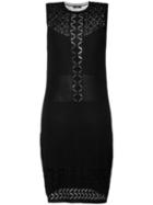 Diesel - Pointelle-knit Trim Dress - Women - Nylon/viscose - Xs, Black, Nylon/viscose