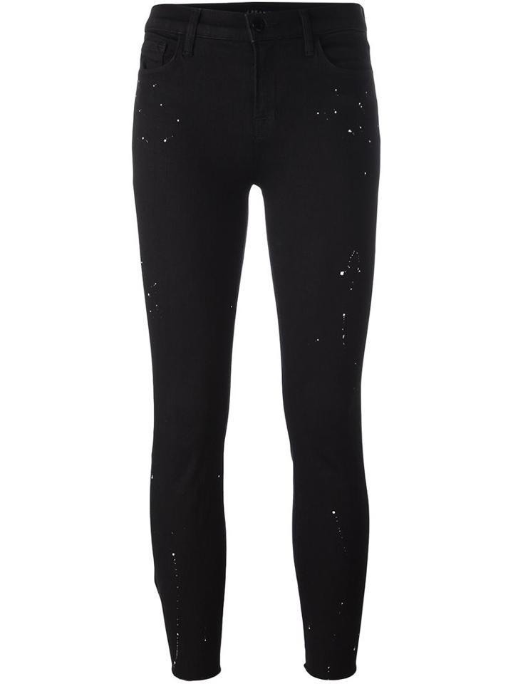 J Brand Cropped Bootcut Jeans, Women's, Size: 25, Black, Cotton/polyester/spandex/elastane