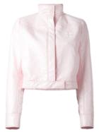 Courrèges Cropped Jacket, Women's, Size: 40, Pink/purple, Cotton/polyurethane/polyester