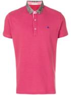 Etro Paisley Collar Polo Shirt - Pink & Purple