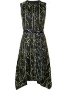 Proenza Schouler Branch Print Dress, Women's, Size: 6, Black, Silk