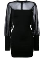 Balmain - Sheer Panel Fitted Dress - Women - Polyamide/viscose/spandex/elastane - 40, Black, Polyamide/viscose/spandex/elastane