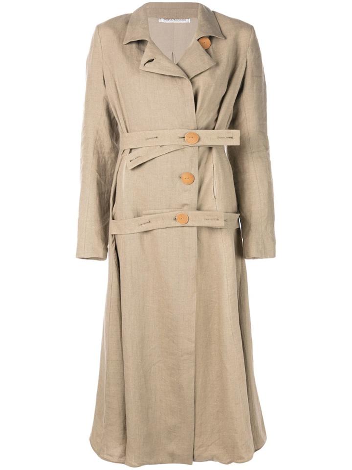Cherevichkiotvichki Double Belt Coat - Brown
