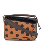 Loewe Polka Dot Puzzle Leather Shoulder Bag - Brown