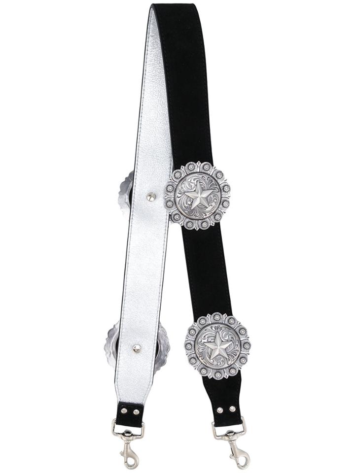 Kate Cate Embossed Plaques Bag Strap - Black