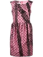 Moschino Polka Dot Dress, Women's, Size: 46, Pink/purple, Polyester/polyamide/rayon/acetate