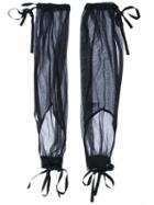 Ann Demeulemeester - String Tie Fingerless Gloves - Women - Cotton - One Size, Black, Cotton