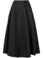 Rochas Pleated A-line Skirt - Black