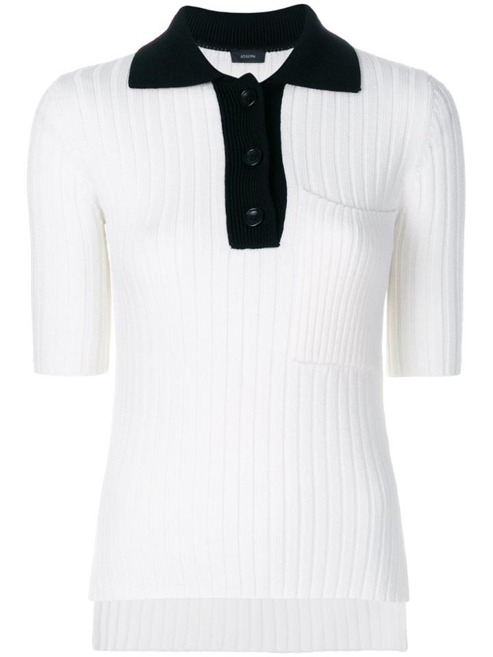 Joseph Ribbed Polo Shirt - White