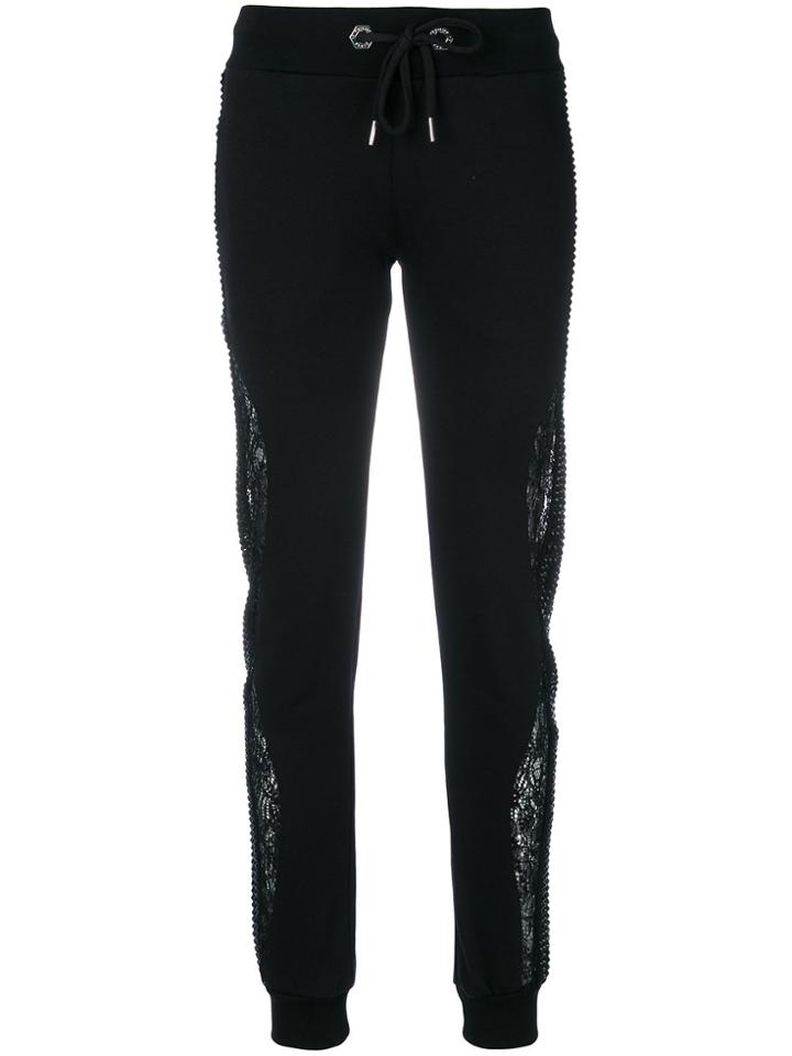 Philipp Plein Lace Insert Trousers - Black