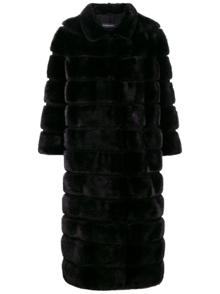 Simonetta Ravizza Long Fur Coat - Black