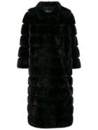 Simonetta Ravizza Long Fur Coat - Black
