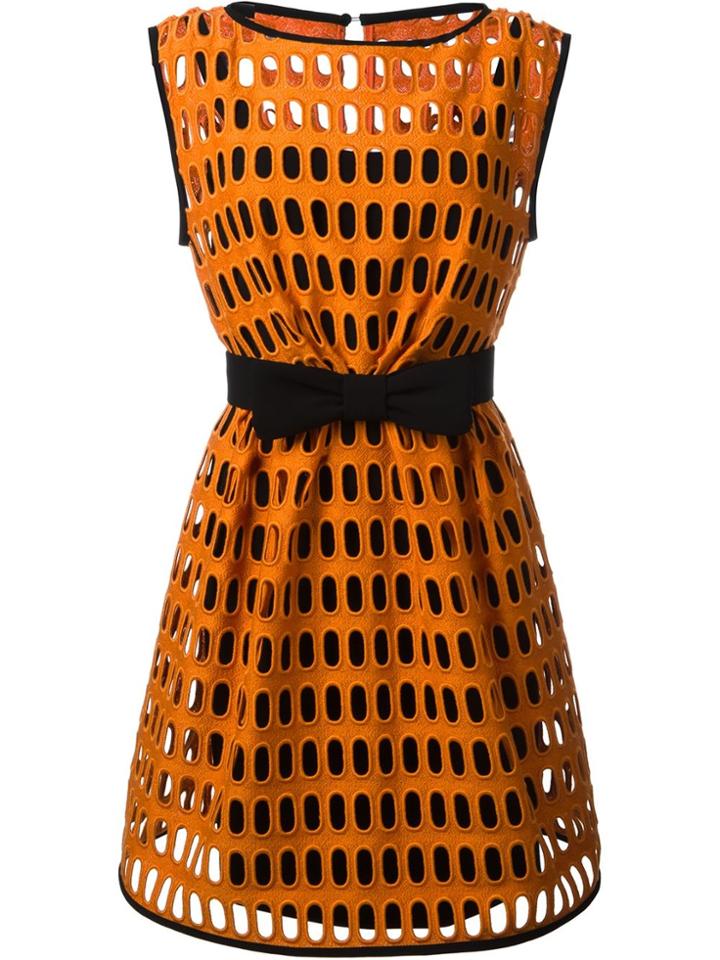 Moschino Macrame Open Lace Dress - Yellow & Orange