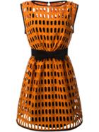 Moschino Macrame Open Lace Dress - Yellow & Orange
