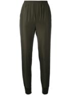 A.f.vandevorst - Side Stripe Trousers - Women - Polyester - 40, Green, Polyester