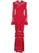 Alexis Ceecee Crochet Ruffle Trim Dress - Red