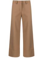 Piazza Sempione Cropped Wide-leg Trousers - Neutrals