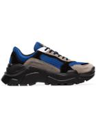 Balmain Multicoloured Jace Technical Suede Sneakers - Blue
