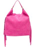 Twin-set Fringed Tote Bag - Pink & Purple