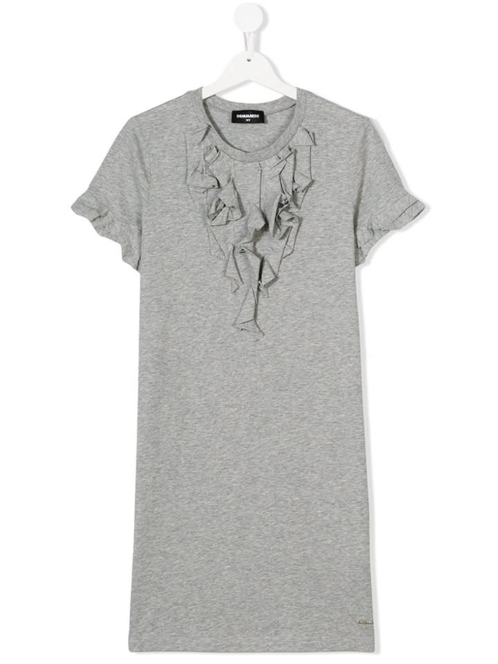 Dsquared2 Kids Ruffled T-shirt Dress - Grey