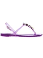 Casadei Gem Embellished Sandals - Pink & Purple
