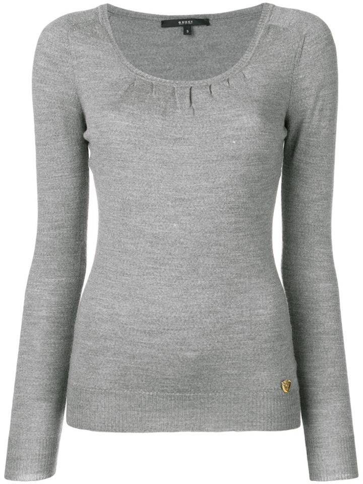 Gucci Vintage 2000's Gathered Knitted Top - Grey