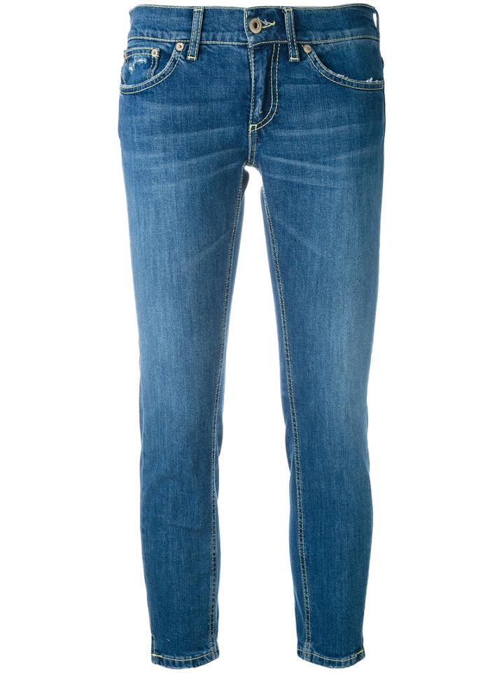 Dondup - Cropped Trousers - Women - Cotton/spandex/elastane - 27, Blue, Cotton/spandex/elastane