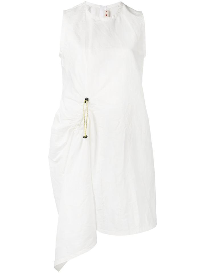 Marni Drawstring Gathered Dress, Women's, Size: 40, White, Cotton/linen/flax