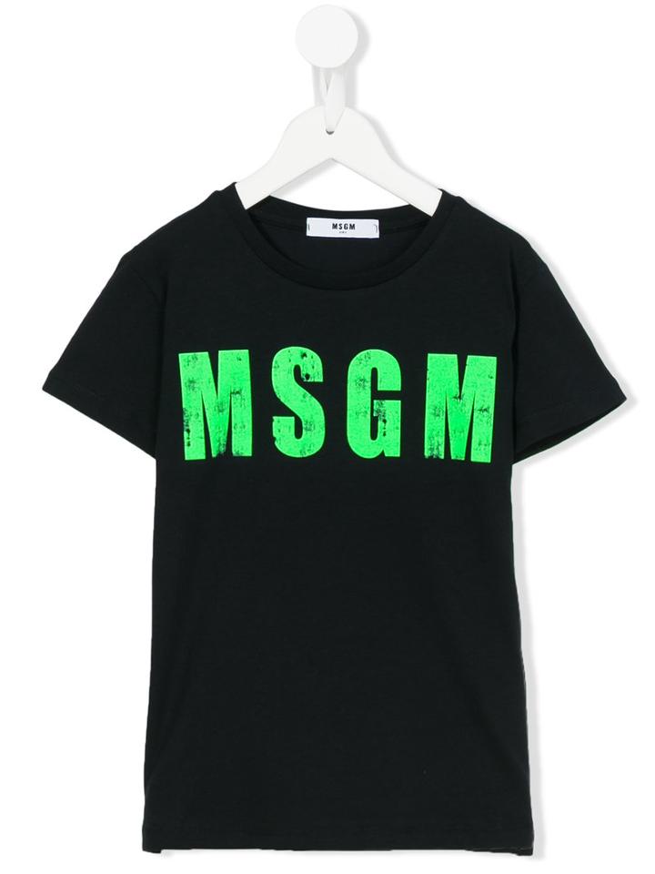 Msgm Kids Logo Print T-shirt, Boy's, Size: 6 Yrs, Blue