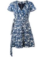 Alice+olivia - Mary Jo Wrap Dress - Women - Cotton/polyester/spandex/elastane - 4, Blue, Cotton/polyester/spandex/elastane