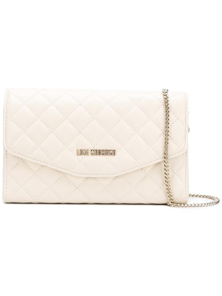 Love Moschino Chain Strap Crossbody Bag, Women's, White, Leather/polyurethane