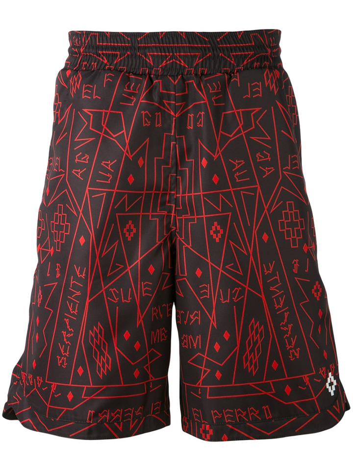 Graphic Print Shorts - Men - Polyamide/polyester/spandex/elastane - S, Black, Polyamide/polyester/spandex/elastane, Marcelo Burlon County Of Milan