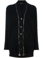 Alexander Mcqueen Double Zip Cardigan, Women's, Size: Small, Black, Cashmere