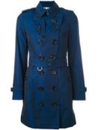 Burberry Cotton Gabardine Trench Coat, Women's, Size: 10, Blue, Cotton/viscose