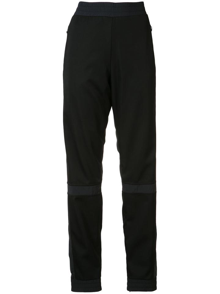 Paco Rabanne Contrast Panel Track Pants, Women's, Size: 40, Black, Wool/nylon