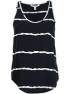 Derek Lam 10 Crosby Striped Tank Top, Women's, Size: 0, Black, Silk