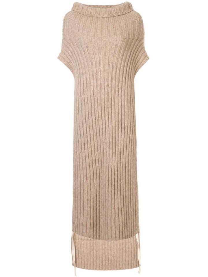 Uma Wang Long Roll Neck Poncho - Brown