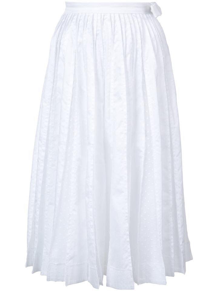 Jonathan Cohen Frayed Pleat Skirt, Women's, Size: Xs, White, Cotton