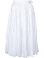 Jonathan Cohen Frayed Pleat Skirt, Women's, Size: Xs, White, Cotton