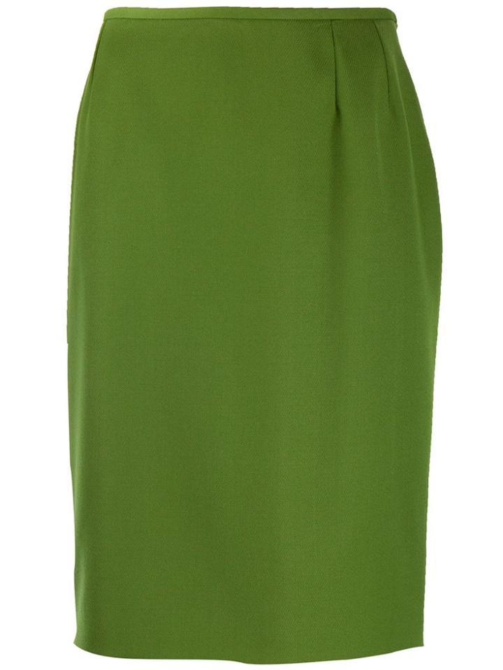 Yves Saint Laurent Vintage 1980's Straight Fit Skirt - Green