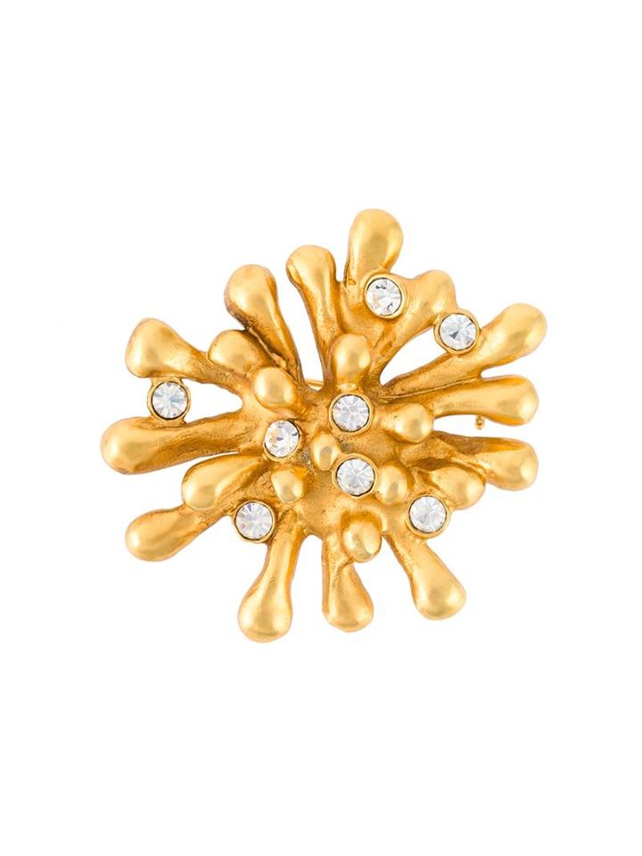 Christian Lacroix Vintage Crystal Embellished Brooch, Women's, Metallic