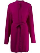 Stella Mccartney Silk Pussy Bow Detail Dress - Purple