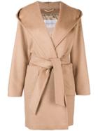 Max Mara Wrap-around Hooded Coat - Nude & Neutrals