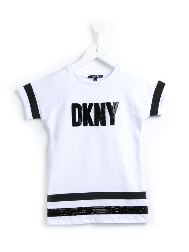 Dkny Kids Logo T-shirt Dress, Girl's, Size: 12 Yrs, White