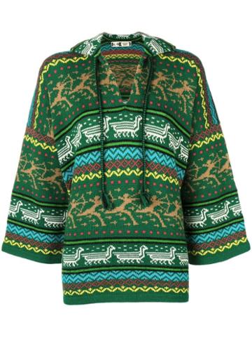 Kansai Yamamoto Pre-owned Ethnic Pattern Hoodie - Green