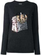 Markus Lupfer Sequined Tote Bag Sweatshirt, Women's, Size: Xs, Grey, Merino