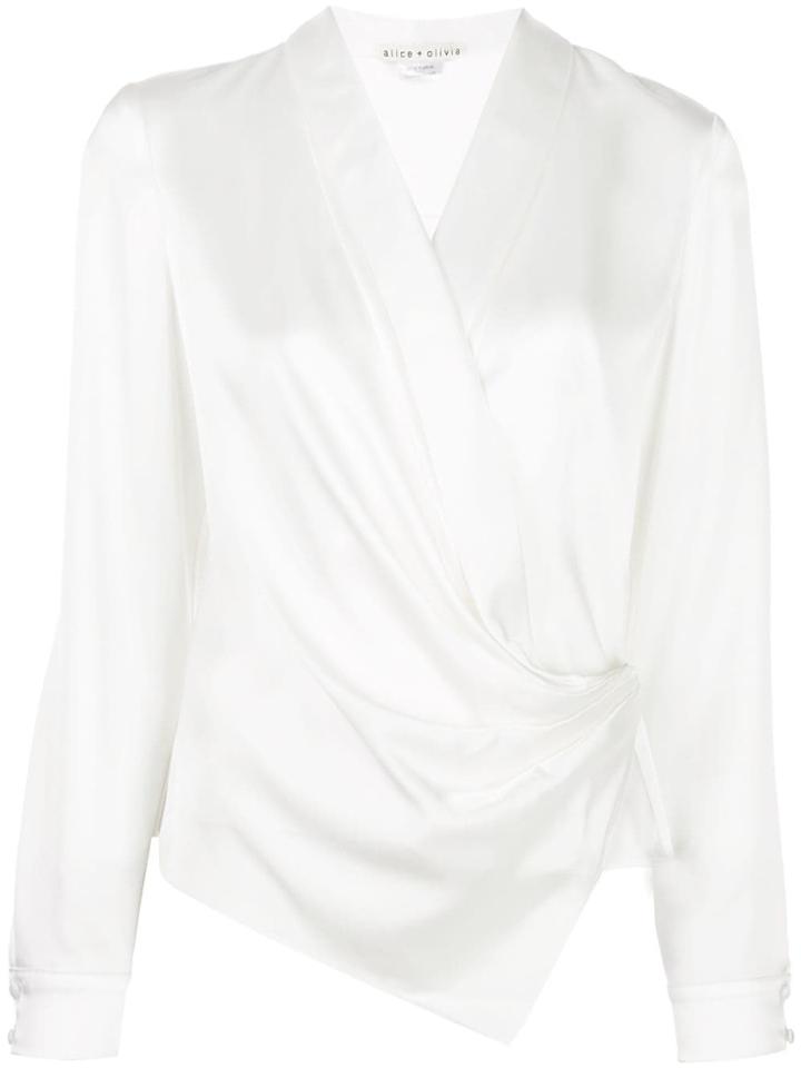 Alice+olivia Aurora Draped Blouse - White