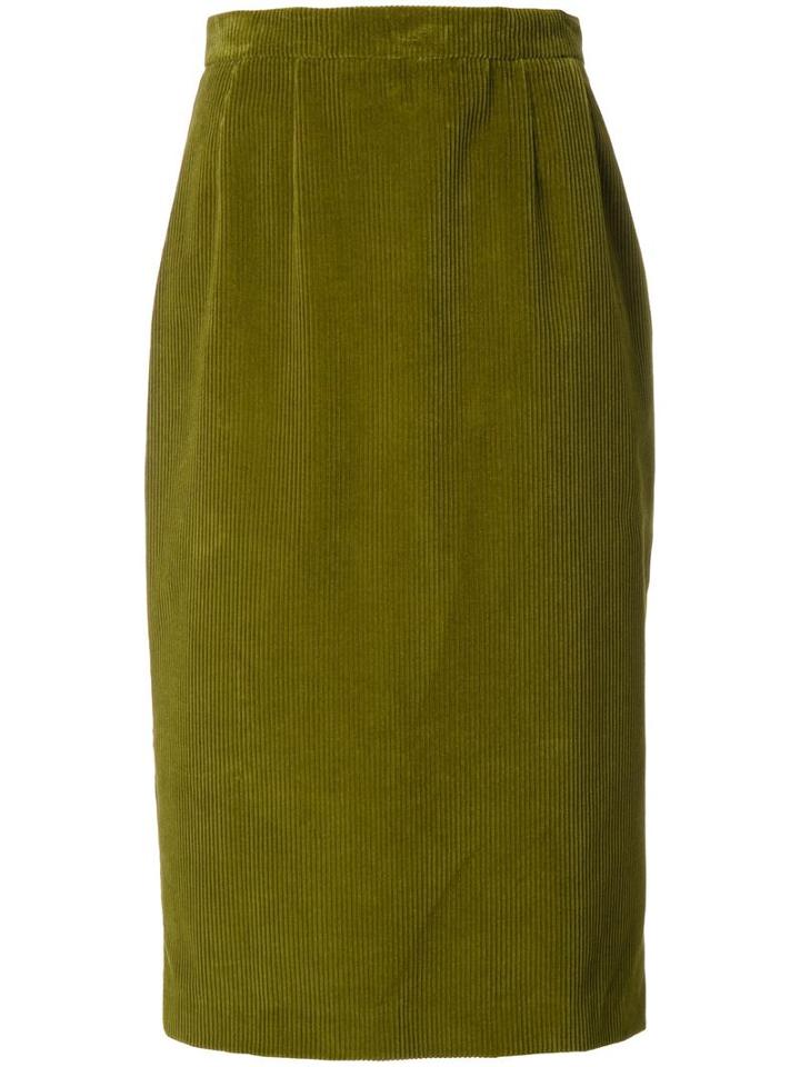 Olympia Le-tan 'corduroy' Skirt, Women's, Size: 38, Green, Cotton
